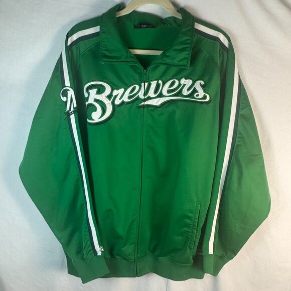 MLB Milwaukee Brewers Stitches Athletic Gear Full Zip Jacket Size Large Baseball - Picture 1 of 9